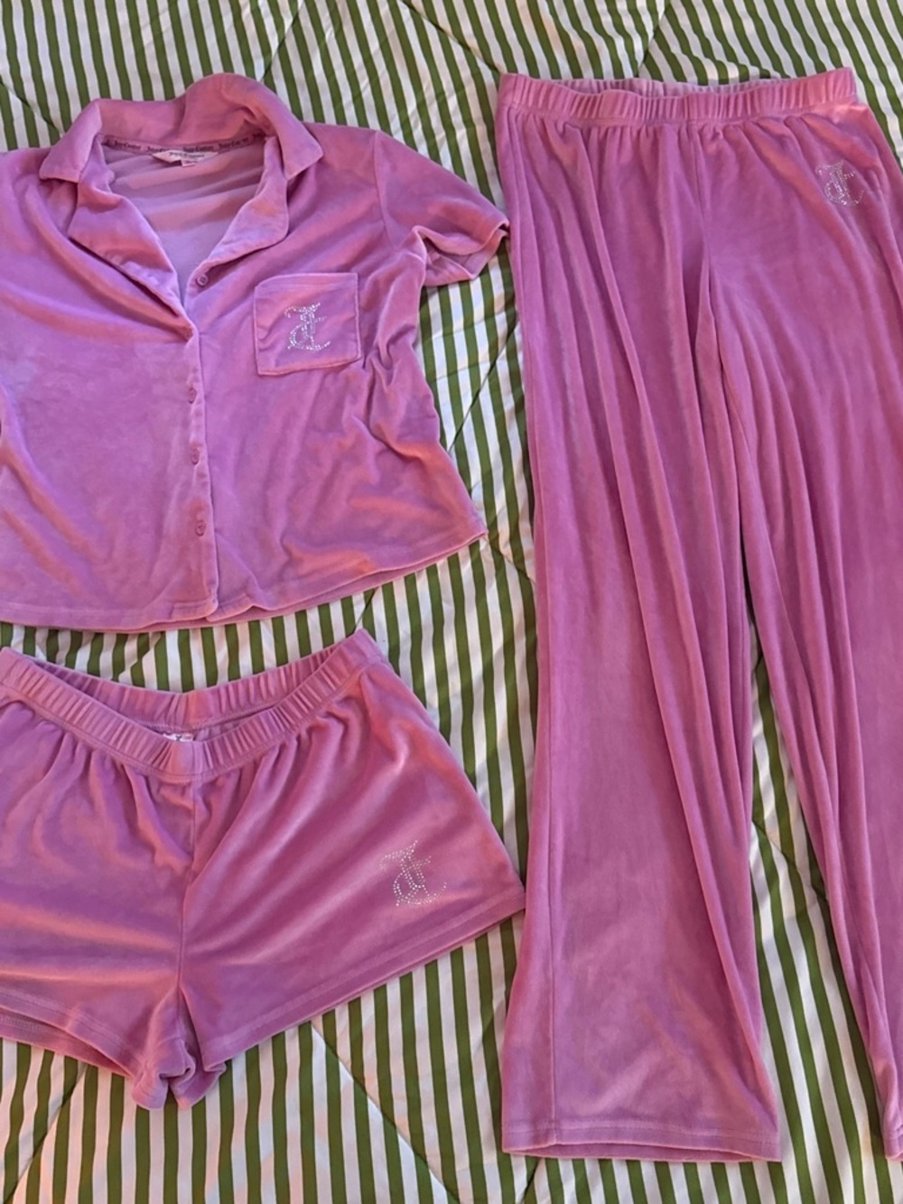 Juicy Couture  Velvet 3-Piece Lounge Set - Pink